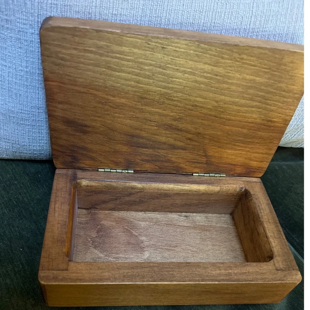 Gerard Craft Wood Products‎ Hinged Trinket Box Cross Carving Artist Signed